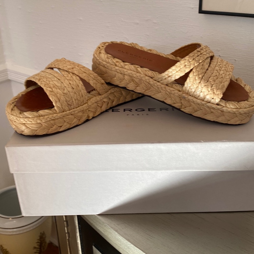 Robert Clergerie Raffia Slides